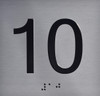 BRAILLE 10TH FLOOR ELEVATOR JAMB PLATE SIGN