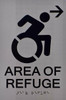 BRAILLE AREA OF REFUGE (RIGHT ARROW) SIGN