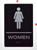 BRAILLE WOMEN RESTROOM - SIGN BRAILLE WOMEN RESTROOM - SIGN