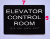 HOTEL ADA ELEVATOR CONTROL ROOM SIGN