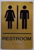 HOTEL ADA UNISEX RESTROOM GOLD SIGN HOTEL ADA UNISEX RESTROOM GOLD SIGN
