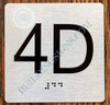 ADA APARTMENT NUMBER 4D SIGN