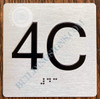 BRAILLE APARTMENT NUMBER 4C SIGN