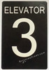BRAILLE ELEVATOR 3 SIGN