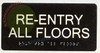 BRAILLE RE-ENTRY ALL FLOORS SIGN
