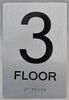 TACTILE HOTEL FLOOR NUMBER SIGN