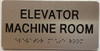 ELEVATOR MACHINE ROOM -The park ave line Compliance Sign