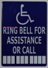 ADA Ring Bell for Assistance OR Call with Symbol s  Signage