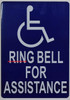 ADA Ring Bell for Assistance with Symbol Safety Sign