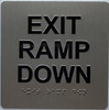 BRAILLE EXIT RAMP DOWN SIGN