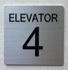 TACTILE HOTEL ELEVATOR NUMBER (ELEVATOR NUMBER 4) SIGN TACTILE HOTEL ELEVATOR NUMBER (ELEVATOR NUMBER 4) SIGN
