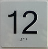 ADA ELEVATOR FLOOR 12 /JAMB PLATE FLOOR 12 SIGN ADA ELEVATOR FLOOR 12 /JAMB PLATE FLOOR 12 SIGN