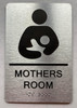 MOTHERS ROOM  with Raised letters/Image & Grade 2 Braille - Includes Red Adhesive pad for Easy Installation Building Sign MOTHERS ROOM  with Raised letters/Image & Grade 2 Braille - Includes Red Adhesive pad for Easy Installation Building Sign