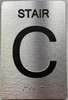 ADA FLOOR NUMBER (STAIR C) SIGN