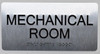 Mechanical Room -Tactile s  Silver-Tactile Touch Braille -Tactile s  Signage