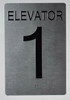 Elevator NUMBER 1 -Tactile s  Silver - Tactile Touch Braille -Tactile s  Safety Sign Elevator NUMBER 1 -Tactile s  Silver - Tactile Touch Braille -Tactile s  Safety Sign