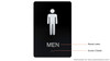 Men Restroom  -Braille  with Raised Tactile Graphics and Letters   -Building Sign Men Restroom  -Braille  with Raised Tactile Graphics and Letters   -Building Sign