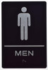 Men Restroom  -Braille  with Raised Tactile Graphics and Letters   -Safety Sign Men Restroom  -Braille  with Raised Tactile Graphics and Letters   -Safety Sign