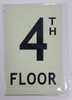 Floor number 4  HEAVY DUTY / GLOW IN THE DARK "FLOOR NUMBER"  HEAVY DUTY Building Sign
