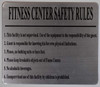 Fitness Center Safety Rules  Sign
