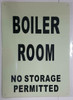 BOILER ROOM  GLOW IN THE DARK Safety Sign