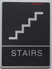 Stair-Braille with Raised Tactile Graphics and Letters Signage