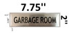 SIGN GARBAGE ROOM  -BRUSHED ALUMINUM SIGN GARBAGE ROOM  -BRUSHED ALUMINUM