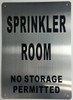 SIGNAGE Sprinkler Room  (Brushed Aluminium,) Potere d'argento Line
