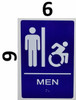 CA Men Restroom accessible Braille with Raised Tactile Graphics and LettersSignage