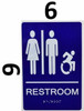 Unisex ACCESSIBLE Restroom - Braille with Raised Tactile Graphics and LettersSignage Unisex ACCESSIBLE Restroom - Braille with Raised Tactile Graphics and LettersSignage