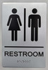 UNISEX RESTROOM - Braille with Raised Tactile Graphics and Letters Sign UNISEX RESTROOM - Braille with Raised Tactile Graphics and Letters Sign