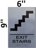 EXIT STAIRS -Braille with Raised Tactile Graphics and Letters Signage EXIT STAIRS -Braille with Raised Tactile Graphics and Letters Signage