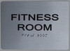 Fitness Room Braille with Raised Tactile Graphics and Letters-