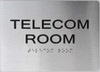 Telecom Room Braille with Raised Tactile Graphics and LettersSignage