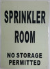 SPRINKLER ROOM  GLOW IN THE DARK Safety Sign