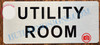 UTILITY ROOM  BRUSHED ALUMINUM  Sign