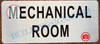 MECHANICAL ROOM- BRUSHED ALUMINUM  Sign