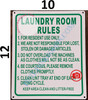 LAUNDRY ROOM RULES  Sign LAUNDRY ROOM RULES  Sign