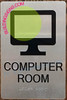 Computer Room Braille with Raised Tactile Graphics and Letters  Sign Computer Room Braille with Raised Tactile Graphics and Letters  Sign