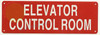 ELEVATOR CONTROL ROOMSignage