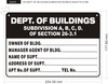 DEPT OF BUILDING SUBDIVISION ABCD  Sign DEPT OF BUILDING SUBDIVISION ABCD  Sign