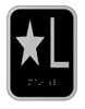 Sign Elevator floor number Star L  - Elevator Jamb Plate  Star L Sign Elevator floor number Star L  - Elevator Jamb Plate  Star L