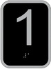 Elevator floor number 1- Elevator Jamb Plate 1