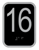 Elevator floor number 16 sign- Elevator Jamb Plate 16  Dob Sign Elevator floor number 16 sign- Elevator Jamb Plate 16  Dob Sign