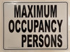 Maximum Occupancy PersonsSafety Sign