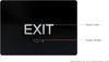 EXIT  with braille and raised letters  Signage