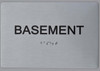 FLOOR NUMBER  Tactile Graphics Grade 2 Braille Text with raised letters aluminum, Safety  for Office, school Hospital, brush SILVER Building Sign