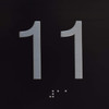 Elevator JAMB Plate with Braille - Elevator Floor Number BLACK Safety Sign