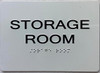 STORAGE ROOM  with Raised letters/Image & Grade 2 Braille - Includes Red Adhesive pad for Easy Installation
