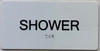 Shower  with Raised letters/Image & Grade 2 Braille - Includes Red Adhesive pad for Easy Installation Building Sign